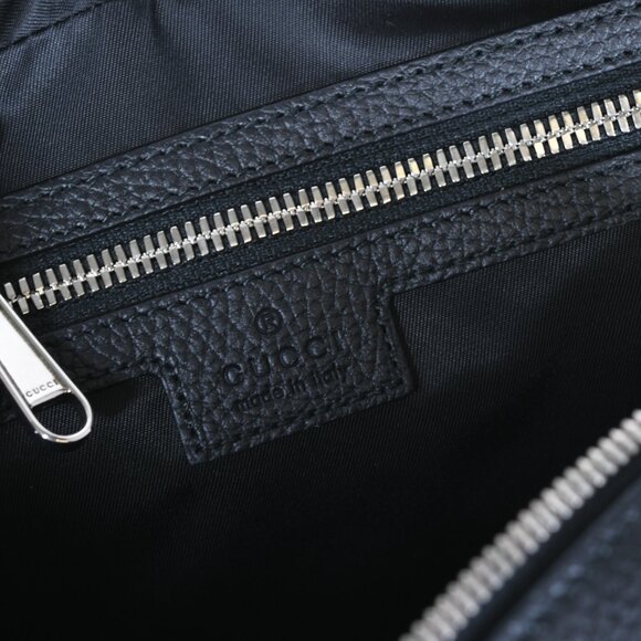 Gucci Jumbo GG Black Leather Toiletry Case Piuma Calf Travel Bag - Picture 9 of 11